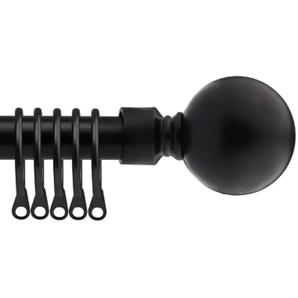 Extendable Sphere Curtain Pole - Black, Metal