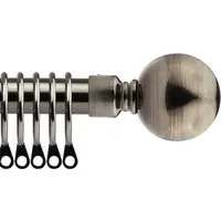 Extendable Sphere Curtain Pole - Black, Metal
