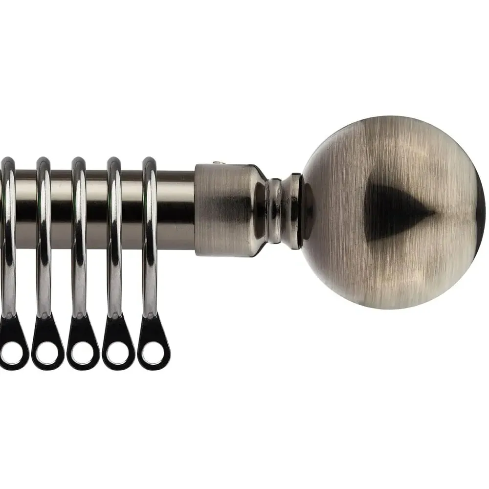 Extendable Sphere Curtain Pole - Black, Metal image