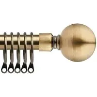 Extendable Sphere Curtain Pole - Brass, Metal