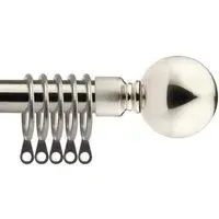 Extendable Sphere Curtain Pole - Silver, Metal