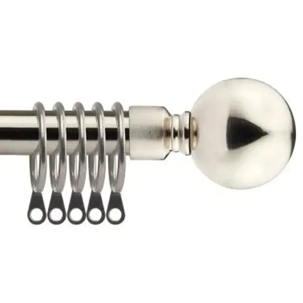 Extendable Sphere Curtain Pole - Silver, Metal