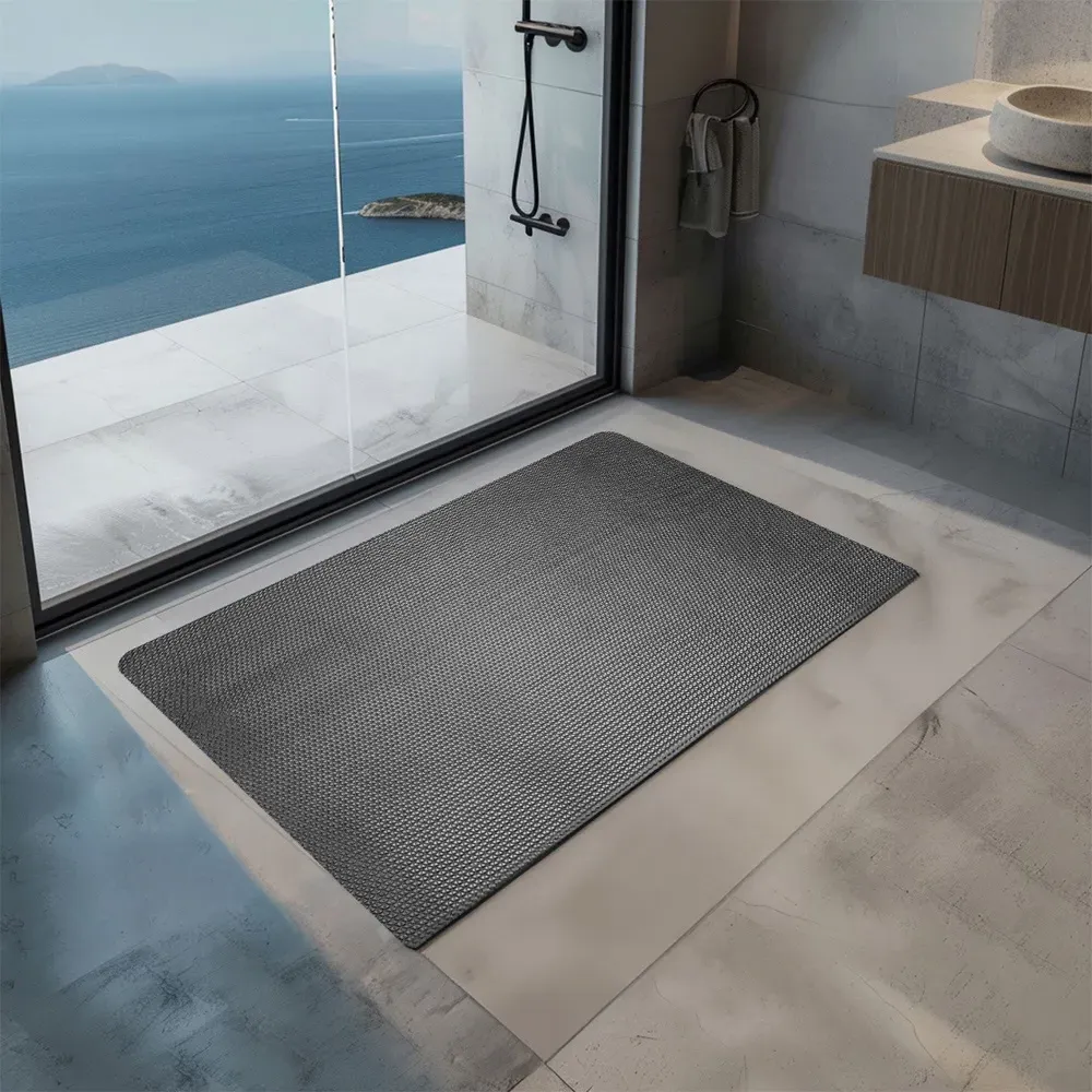 Reversible Anti-Slip Shower Mat - Grey, PVC