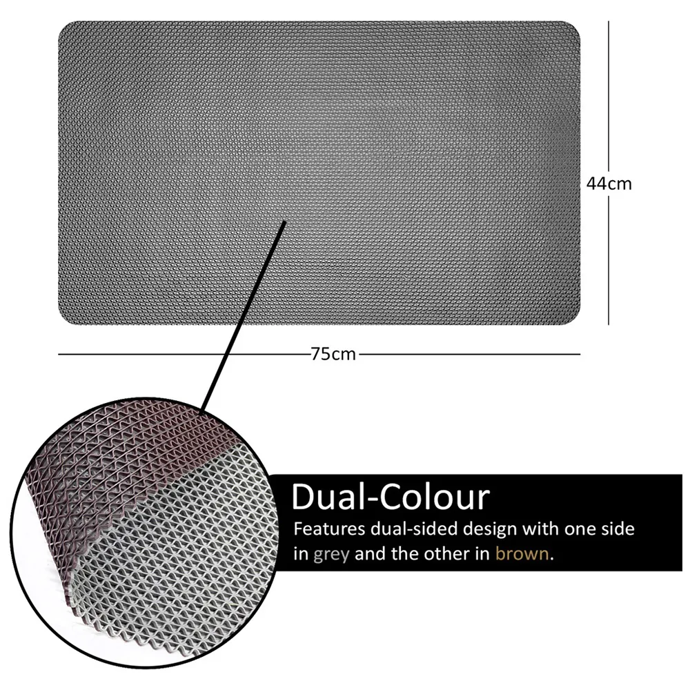 Reversible Anti-Slip Shower Mat - Grey, PVC