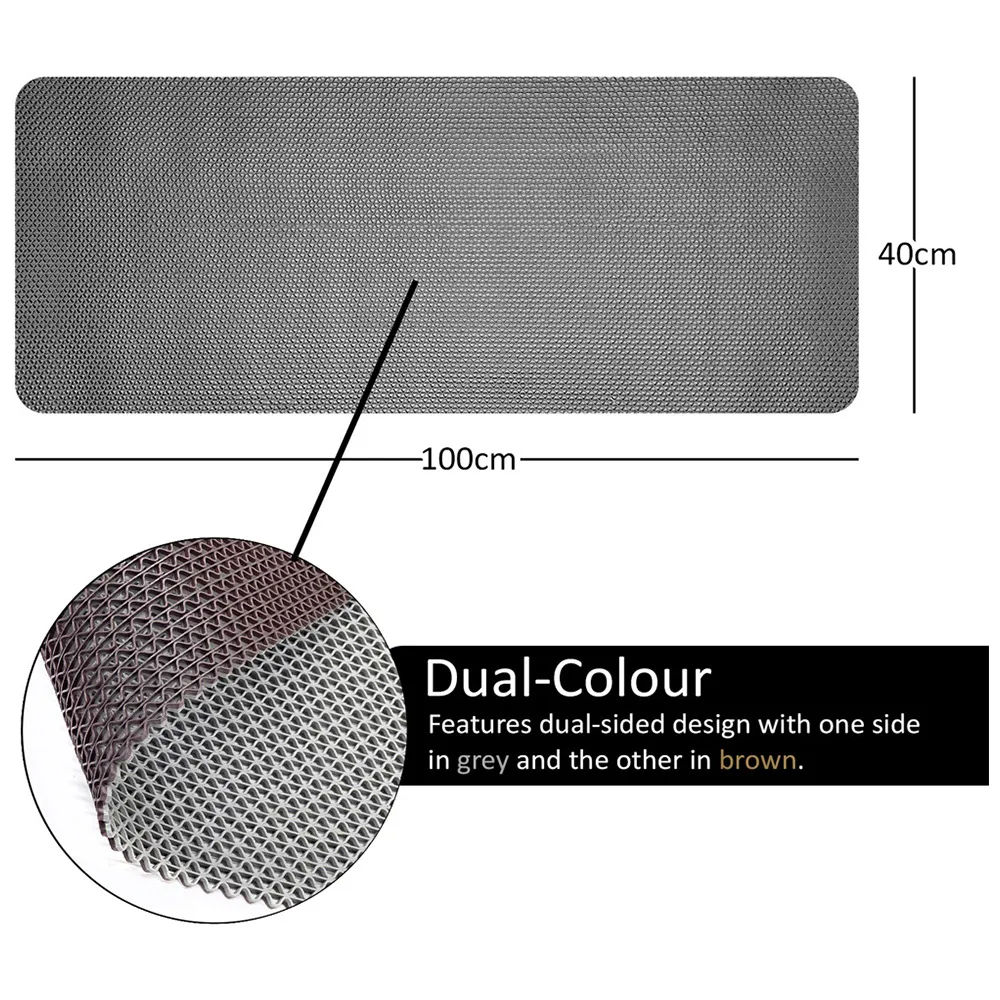 Reversible Anti-Slip Shower Mat - Grey, PVC