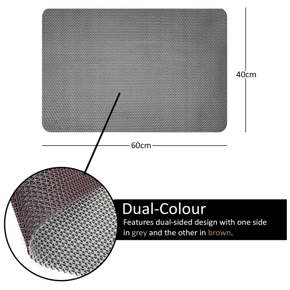 Reversible Anti-Slip Shower Mat - Grey, PVC