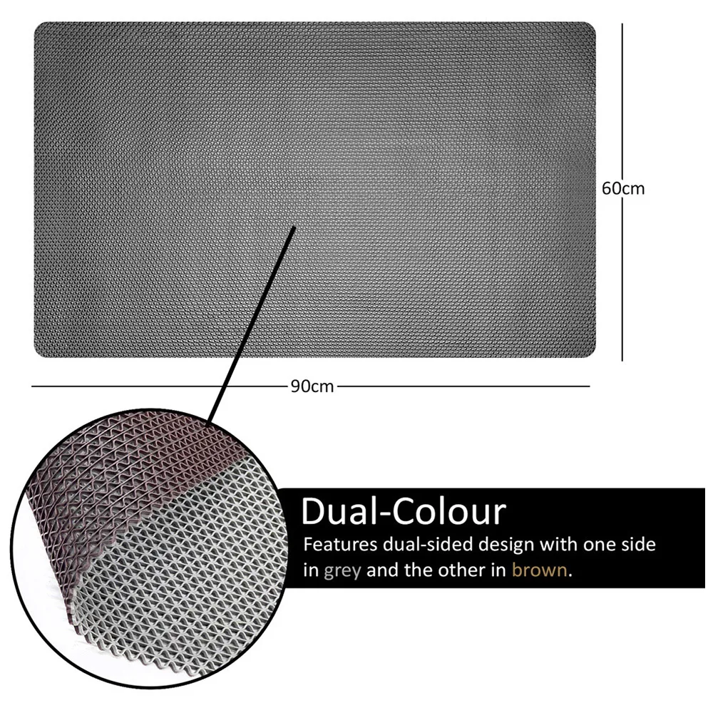 Reversible Anti-Slip Shower Mat - Grey, PVC
