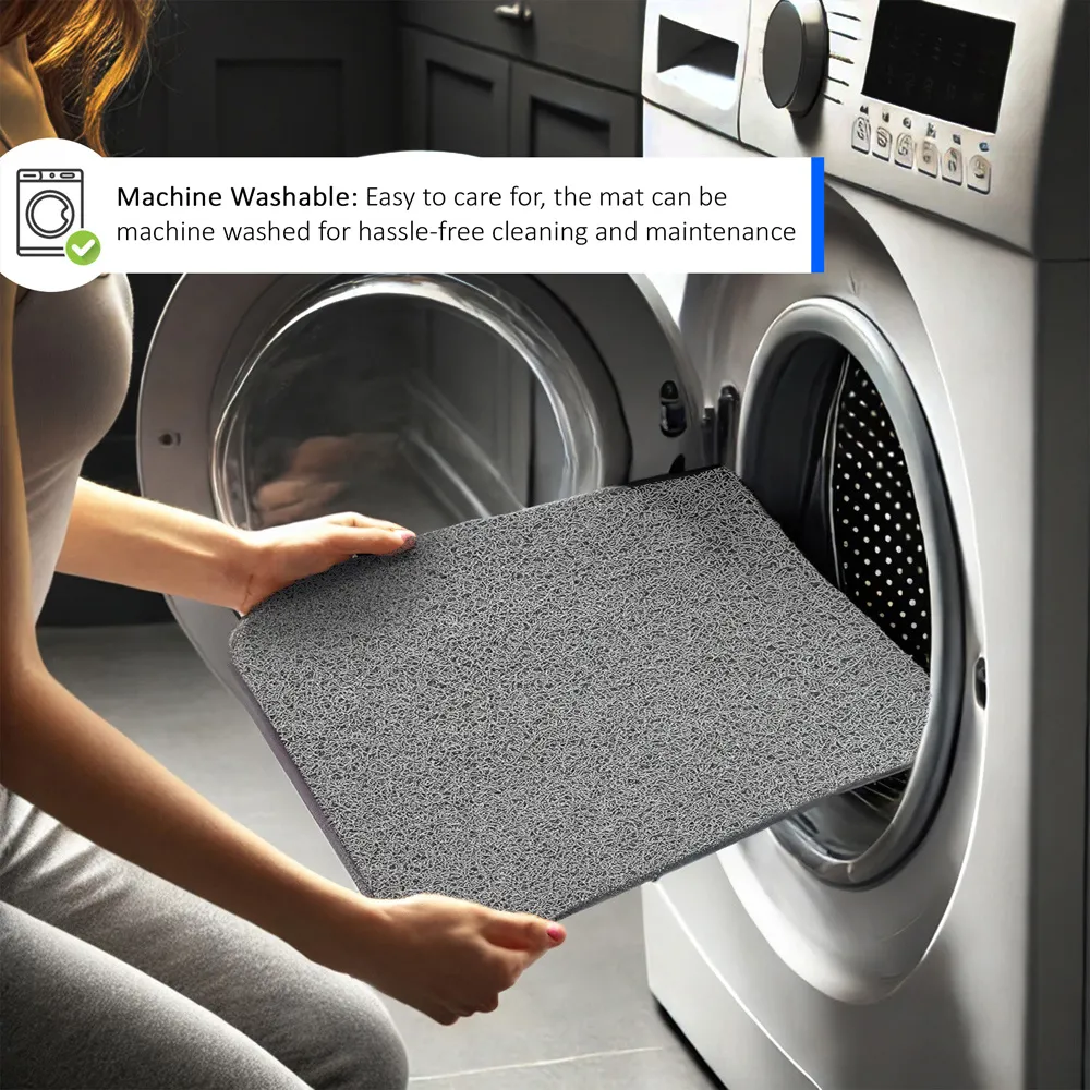 Spaghetti Bath Mat and Pedestal Set - Grey, PVC