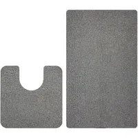 Spaghetti Bath Mat and Pedestal Set - Grey, PVC