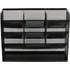 10 Compartment Mesh Desk Organiser - Black