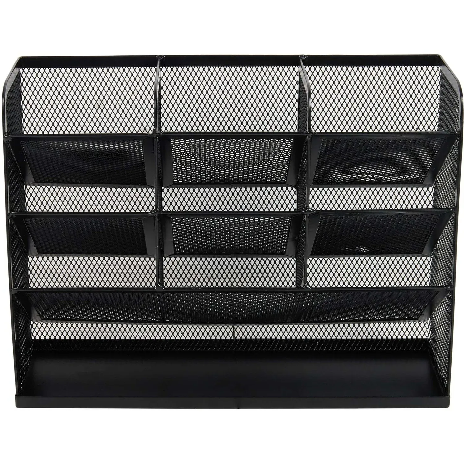10 Compartment Mesh Desk Organiser - Black image