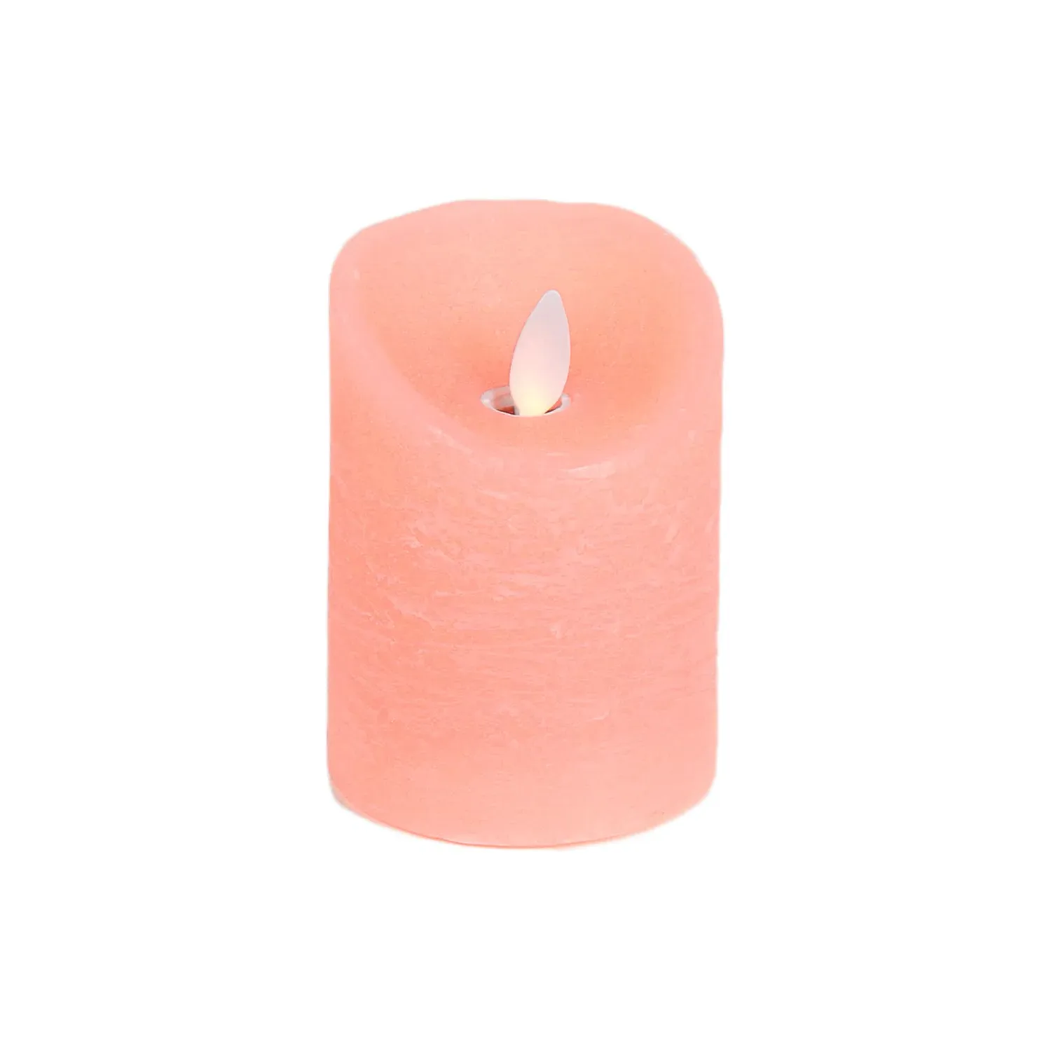 10cm LED Pillar Candle - Blush, Suede Effect
