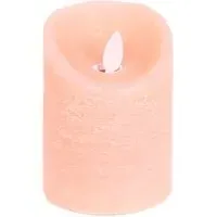 10cm LED Pillar Candle - Blush, Suede Effect