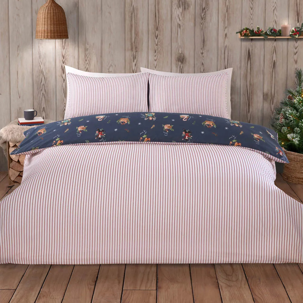 12 Days of Christmas King Size Duvet Set - Blue