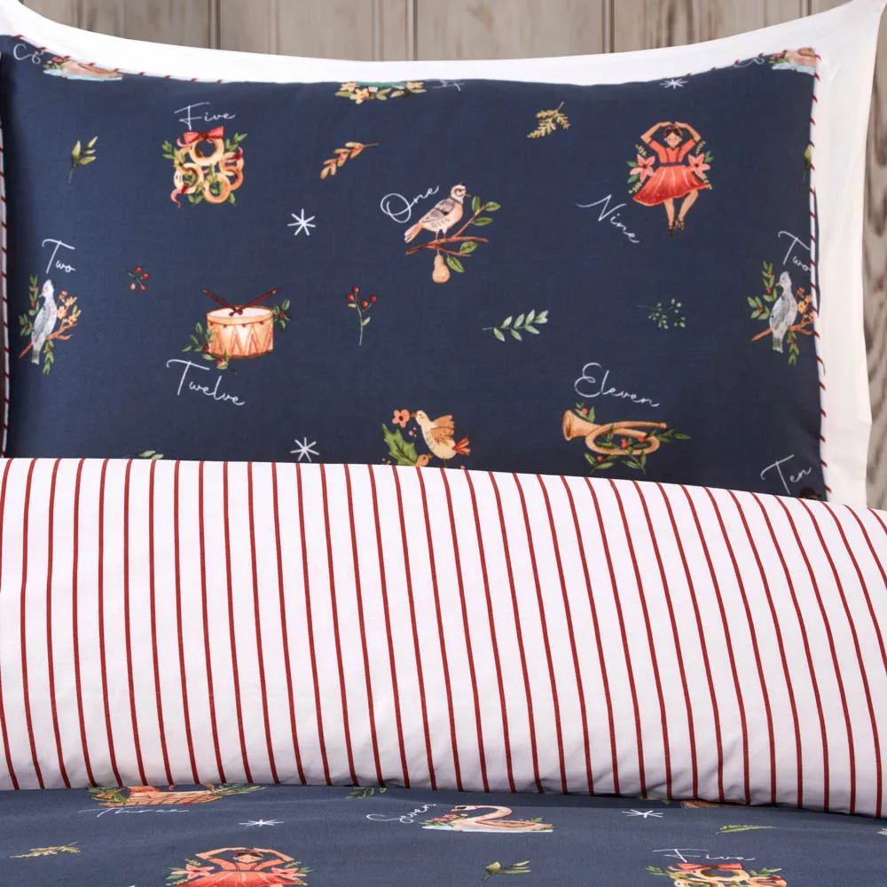 12 Days of Christmas Super King Duvet Set - Blue