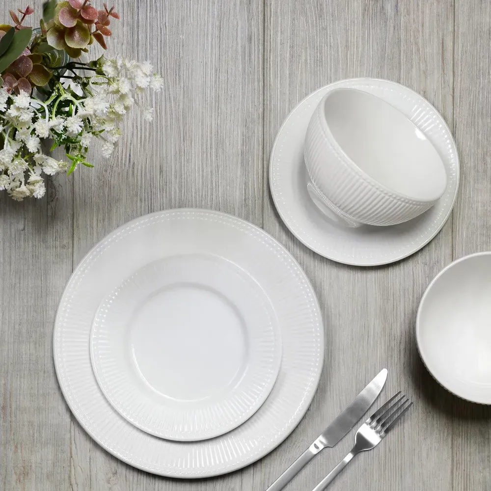 12 Piece Dinner Set - White, Porcelain