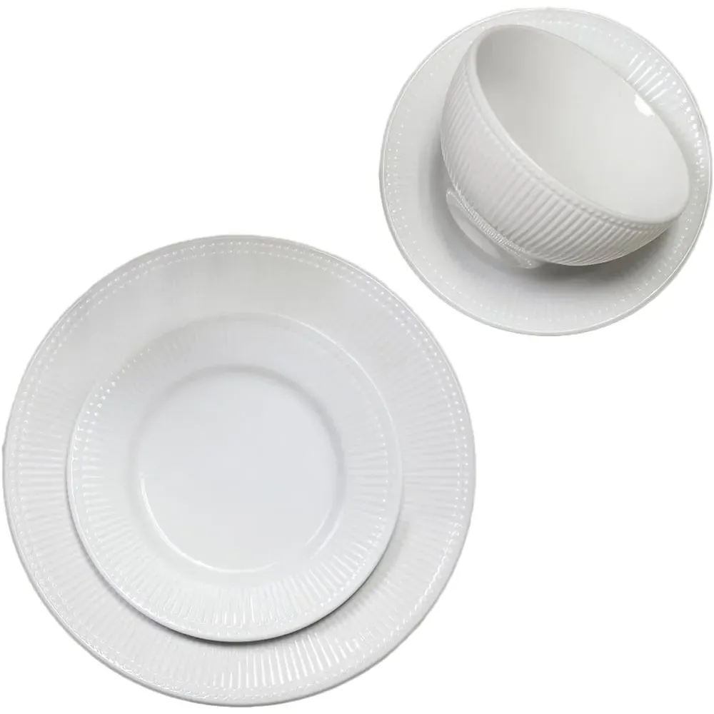 12 Piece Dinner Set - White, Porcelain image