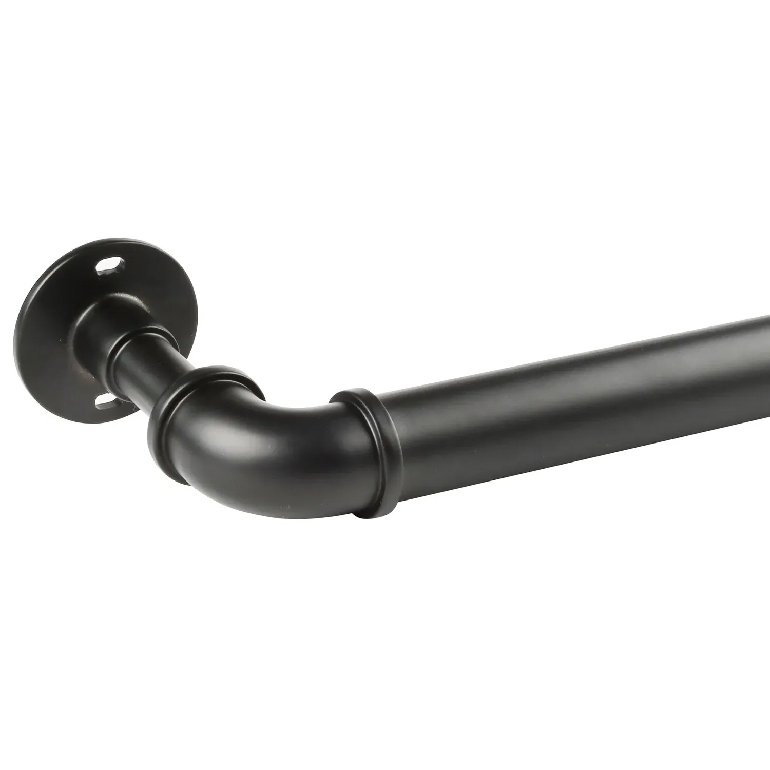 120-210cm Extendable Curtain Pole - Matt Black, Steel