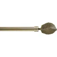 120cm Extendable Palm Leaf Curtain Pole - Antique Brass