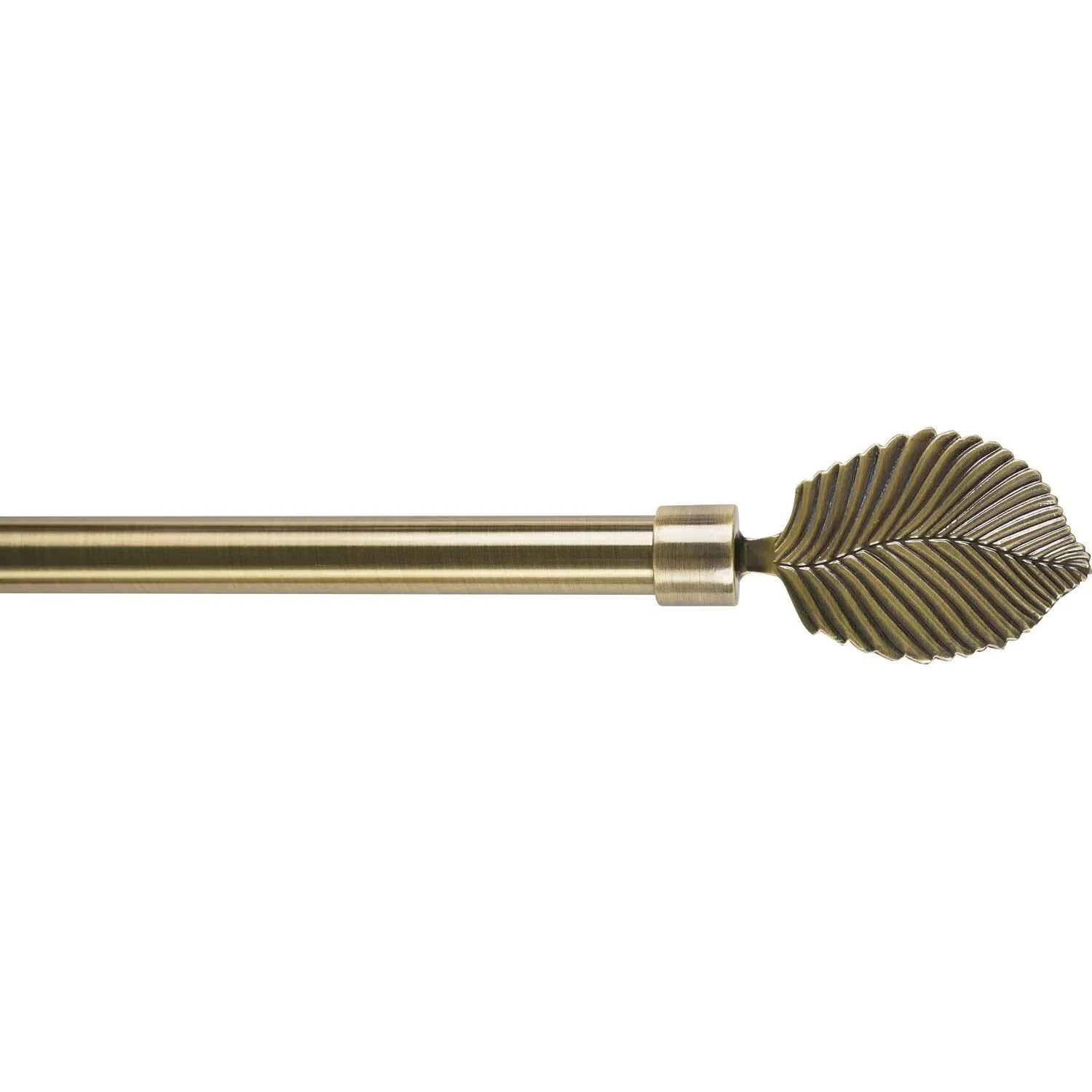 120cm Extendable Palm Leaf Curtain Pole - Antique Brass image