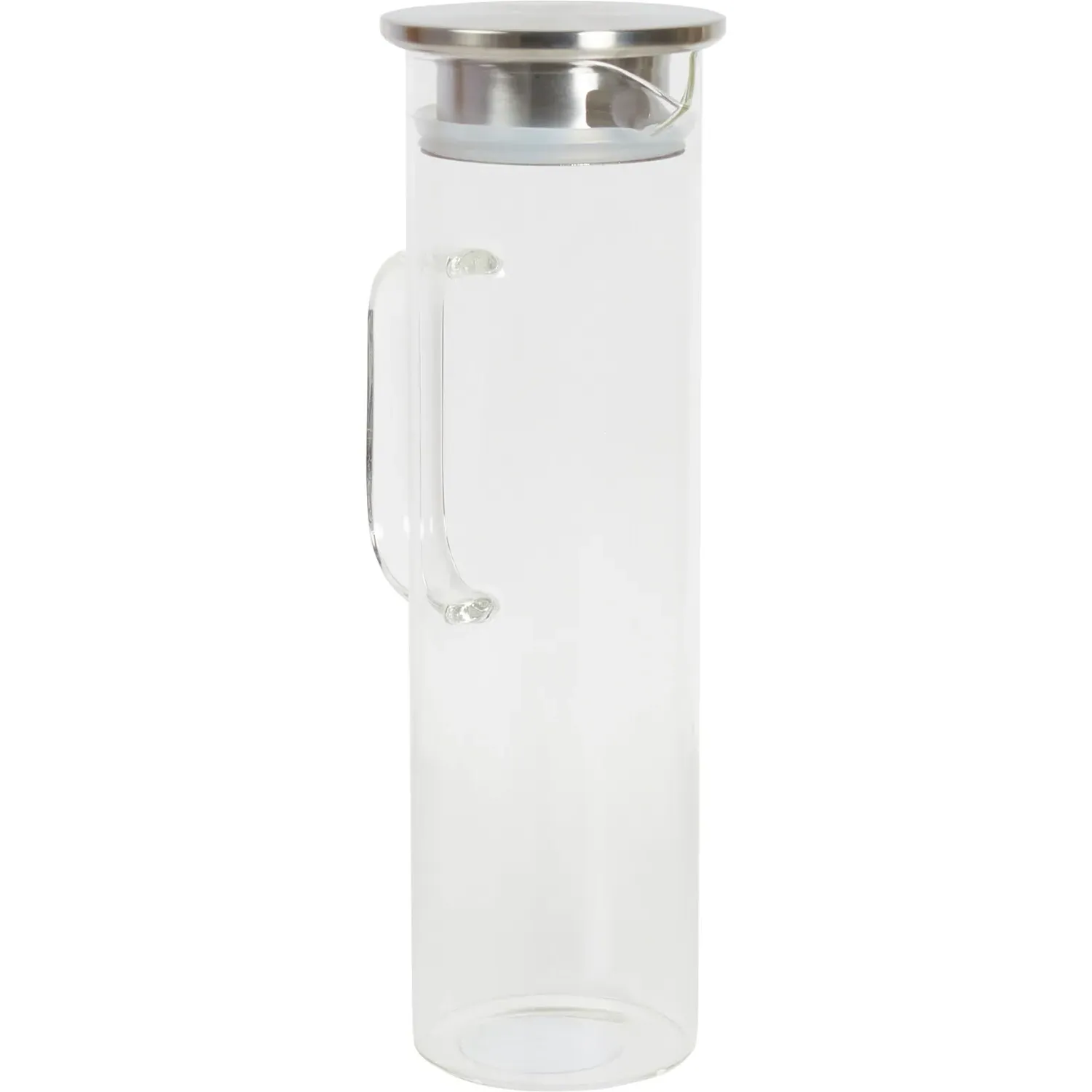 1.2L Glass Jug with Stainless Steel Lid - Clear
