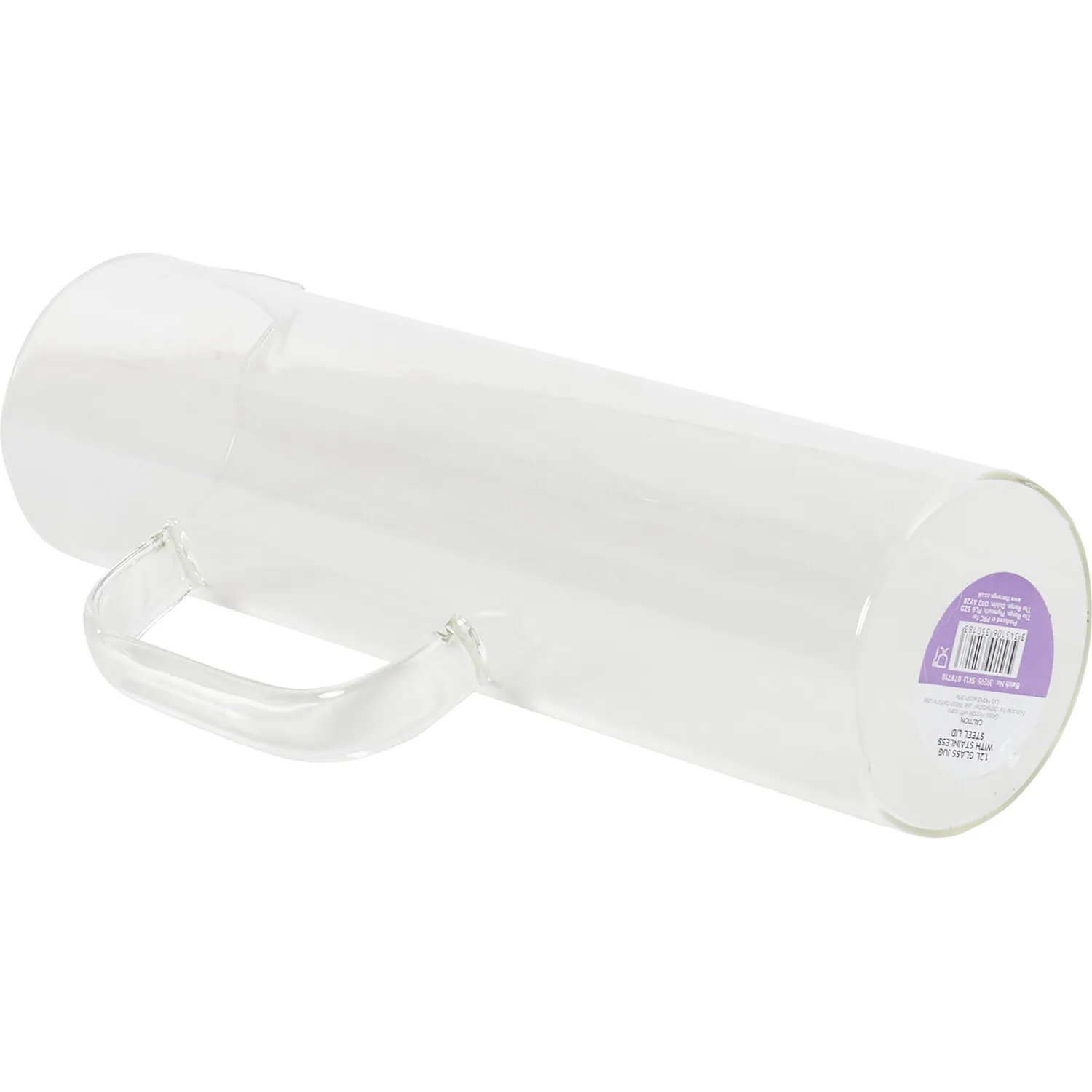 1.2L Glass Jug with Stainless Steel Lid - Clear