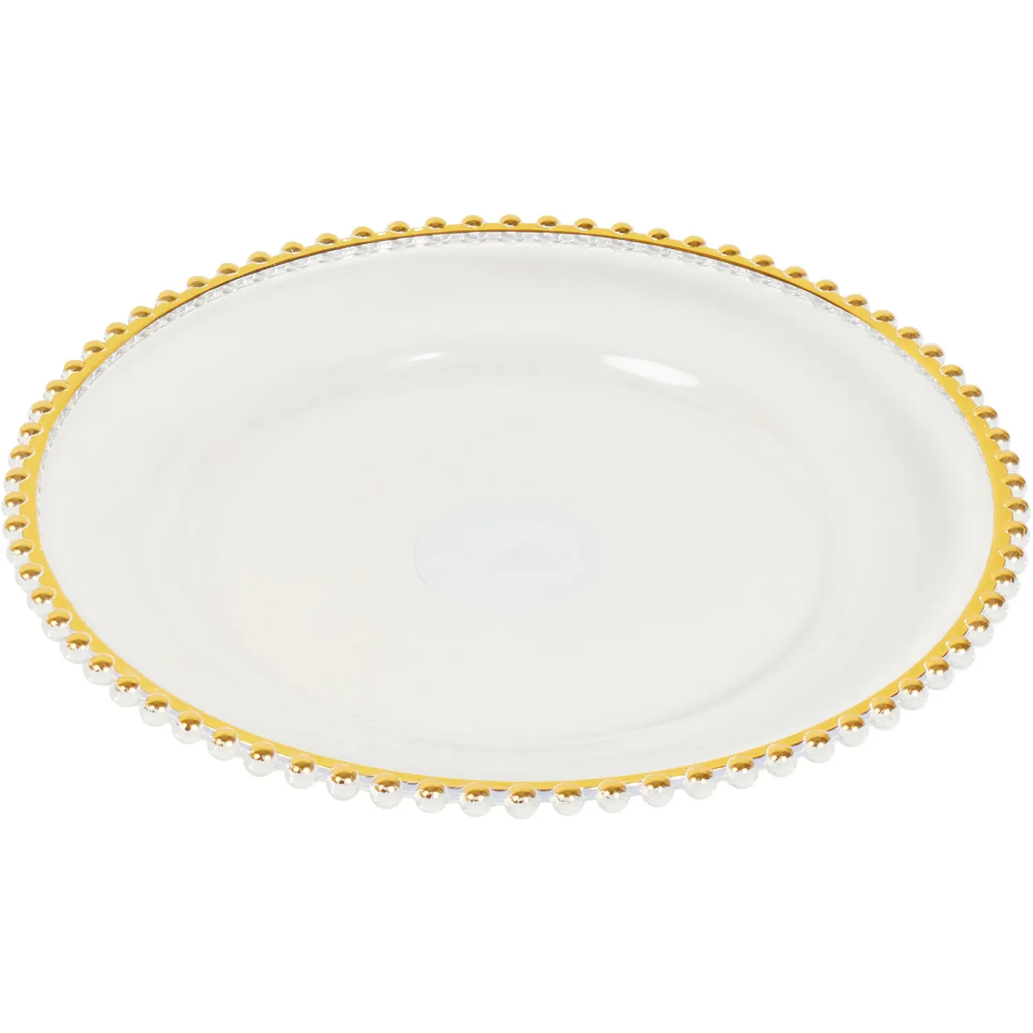 13" Charger Plate with Metallic Rim - Gold