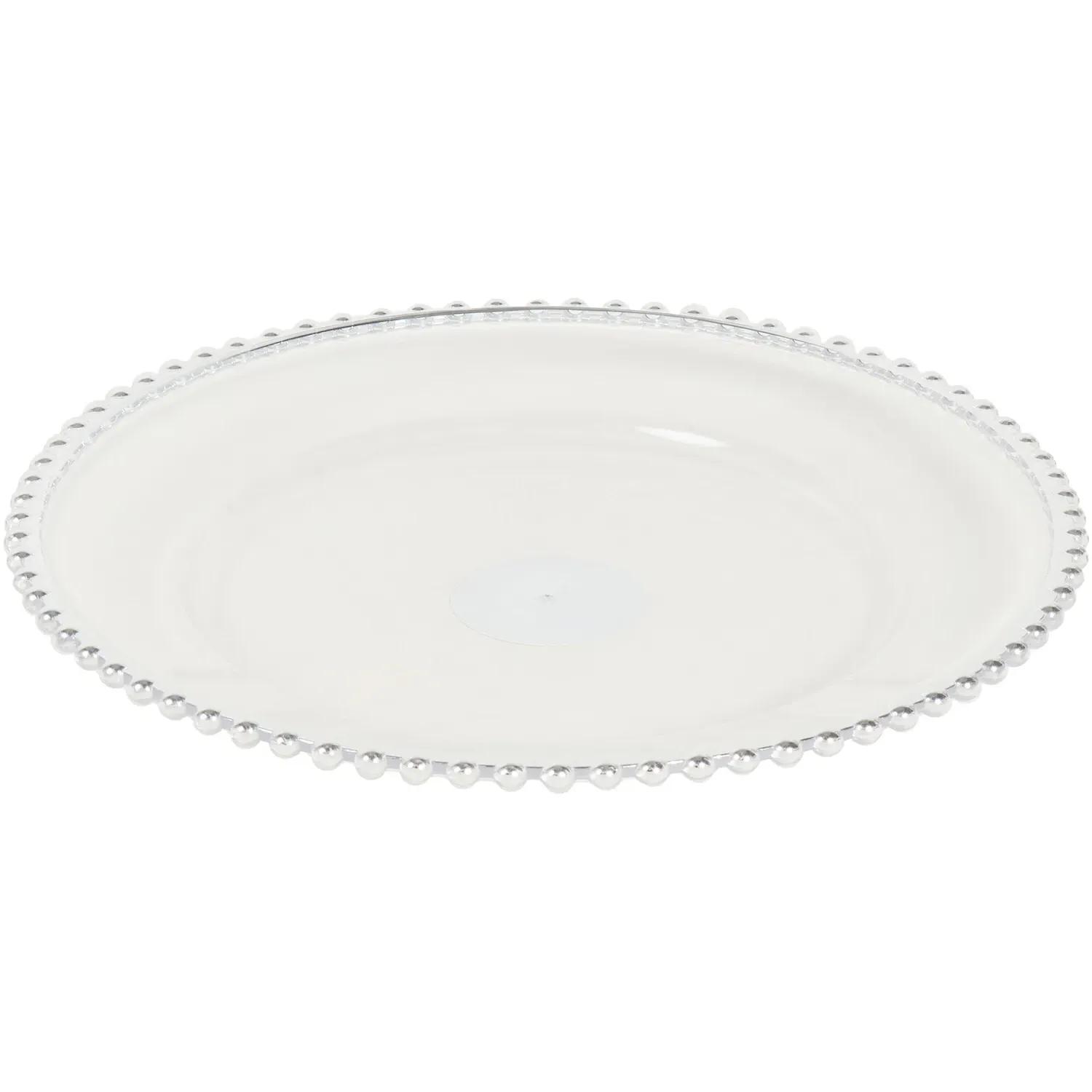 13" Charger Plate with Metallic Rim - Silver