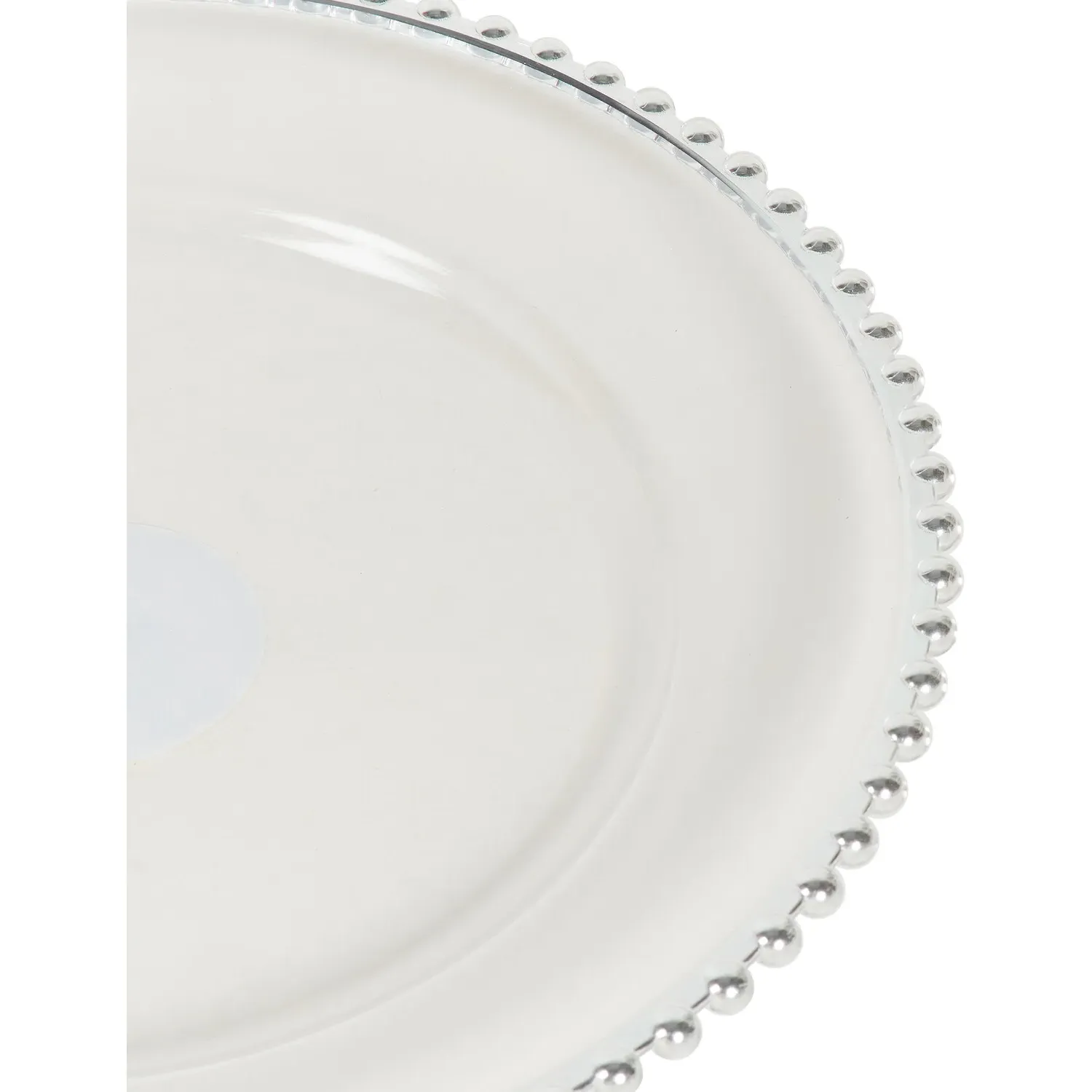 13" Charger Plate with Metallic Rim - Silver