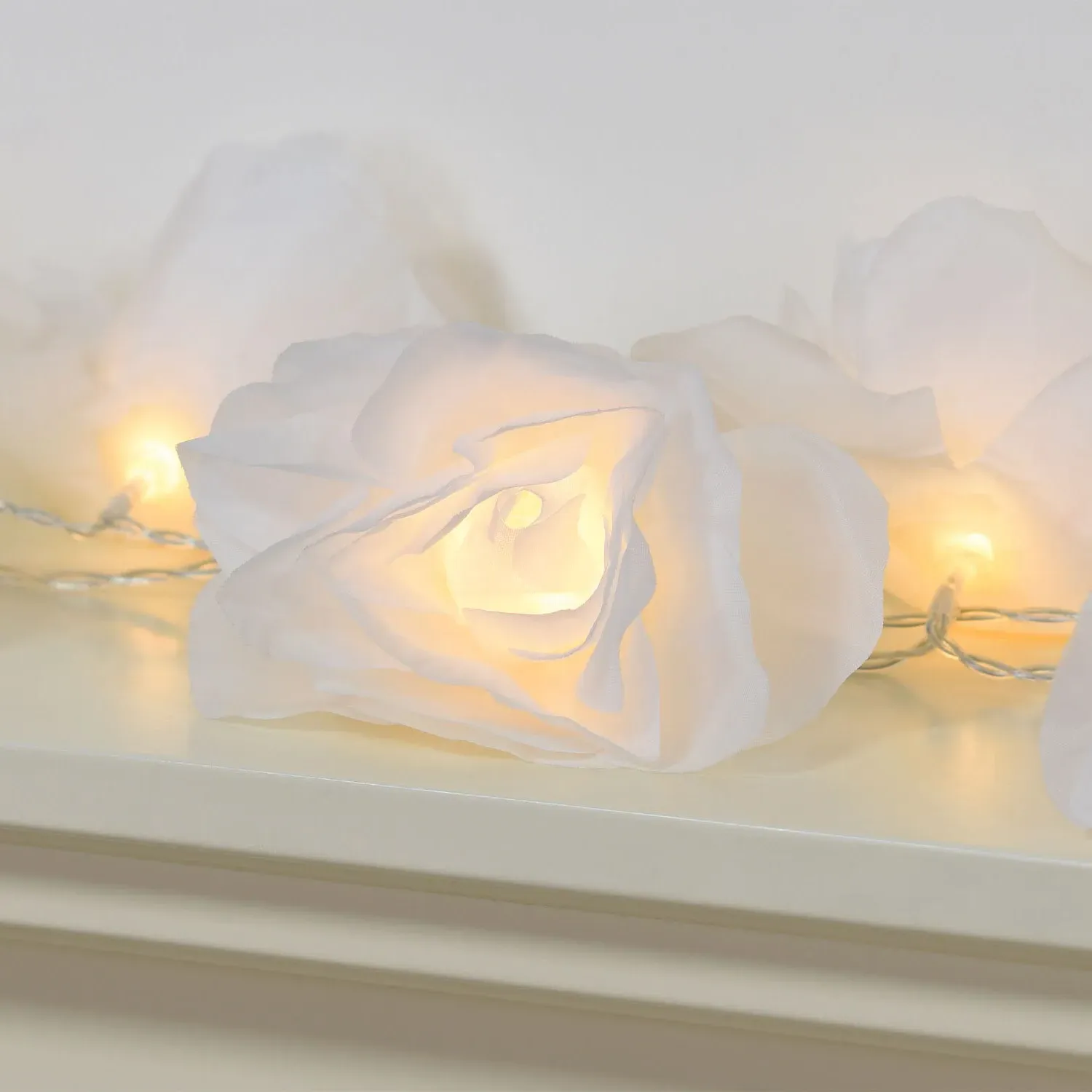 15 LED Rose String Light - White
