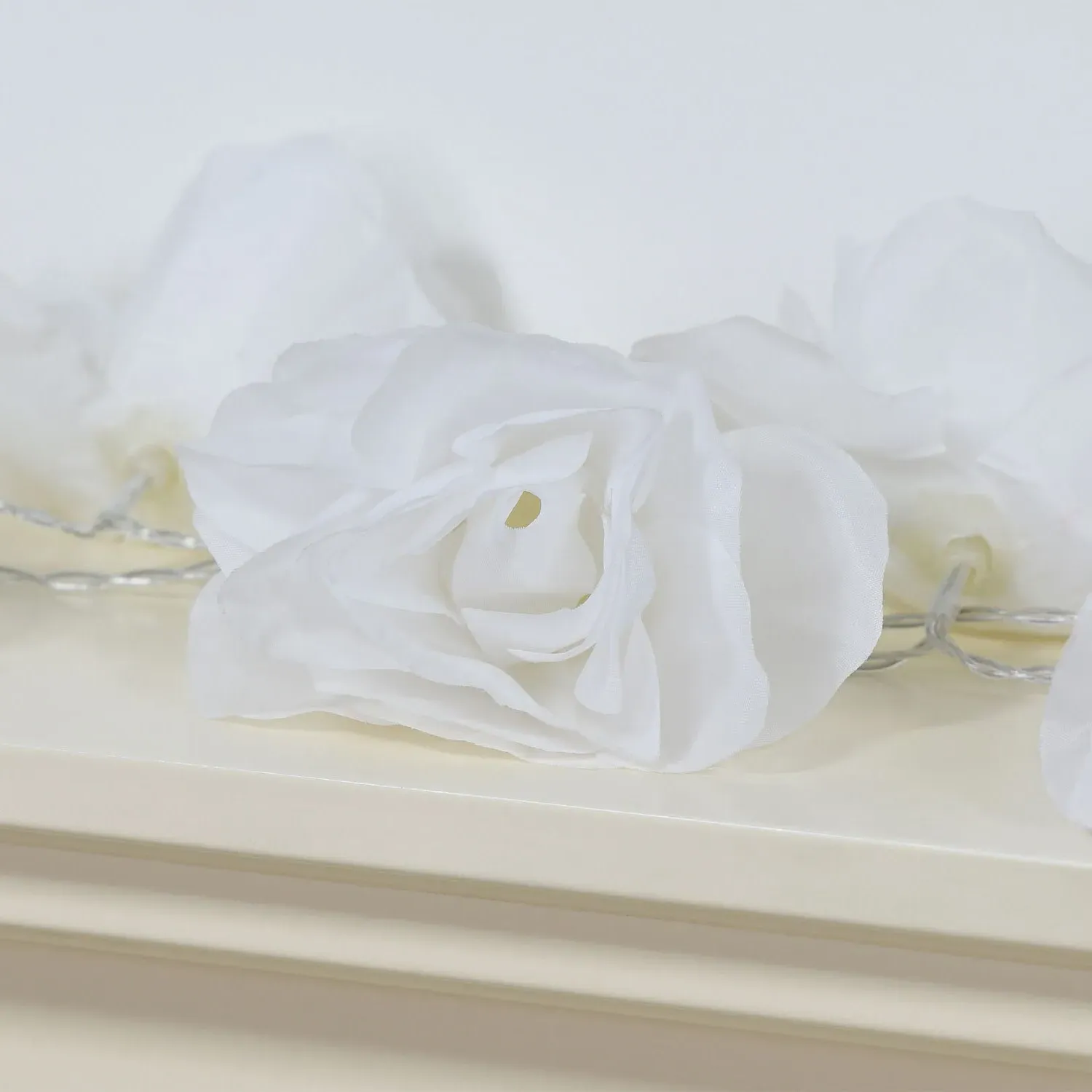 15 LED Rose String Light - White