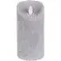 15cm LED Pillar Candle - Grey, Suede Effect