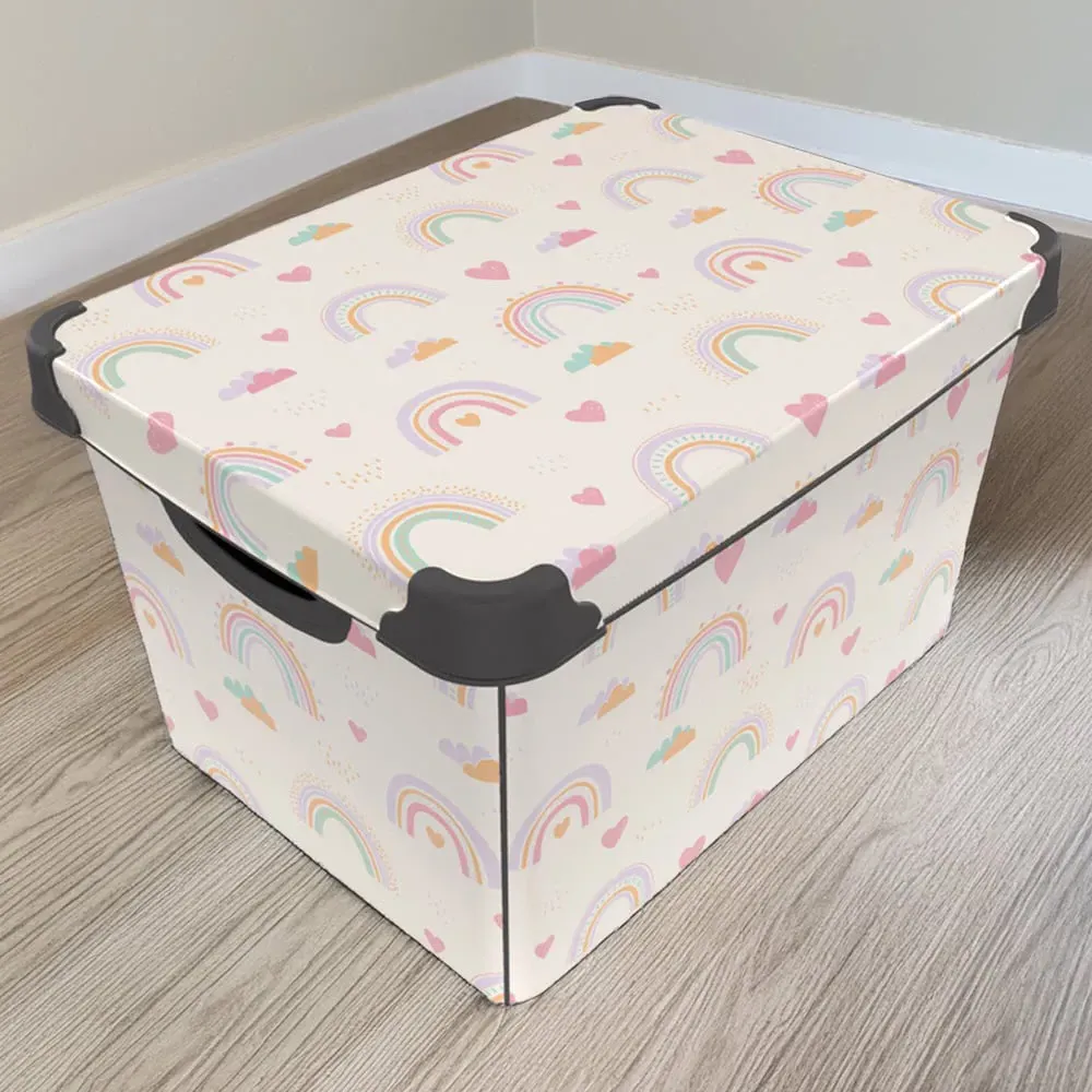 17L Rainbow Patterned Storage Box with Lid