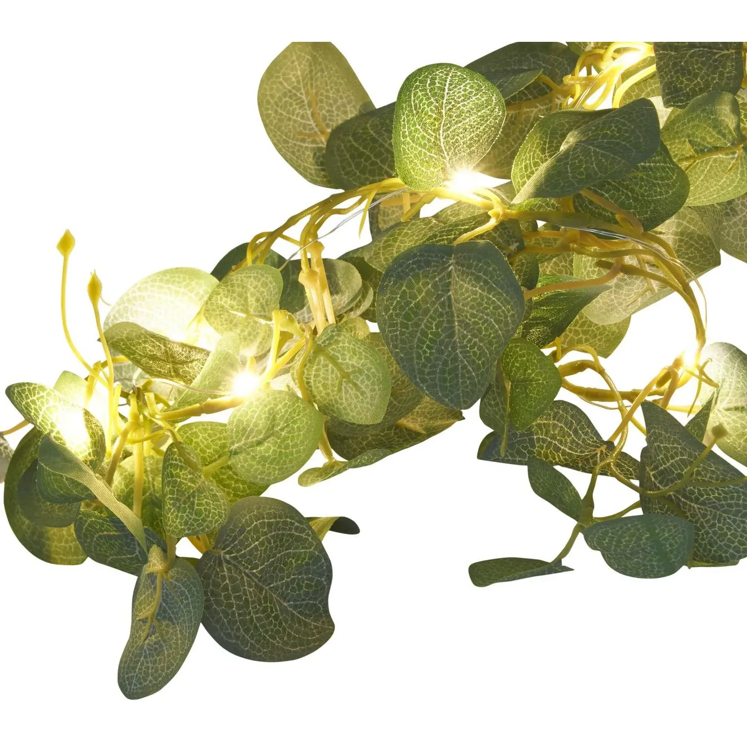 1.9m Eucalyptus Garland with LED Lights - Green