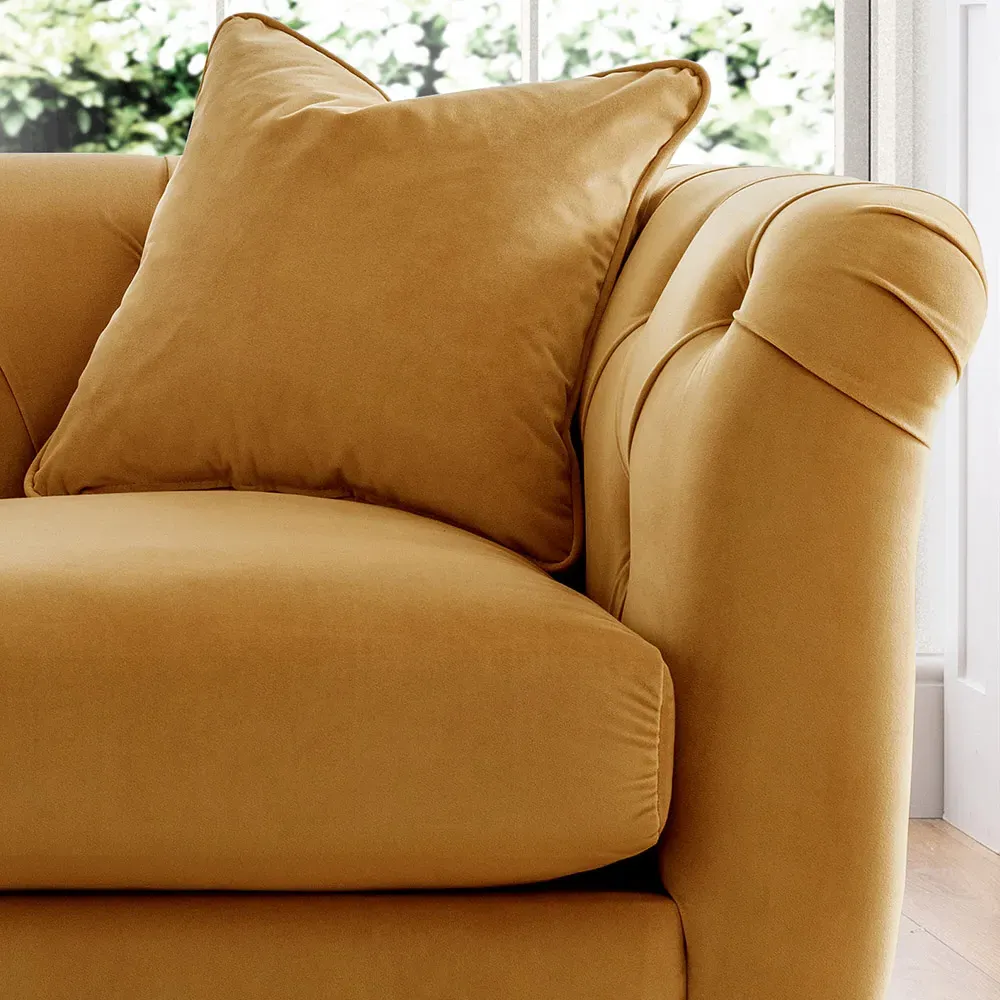 2-Seater Sofa - Ochre, Velvet