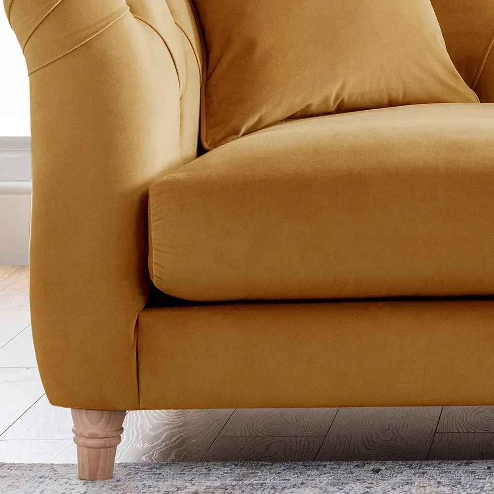 2-Seater Sofa - Ochre, Velvet