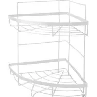 2 Shelf Corner Bathroom Rack - Silver, Chrome