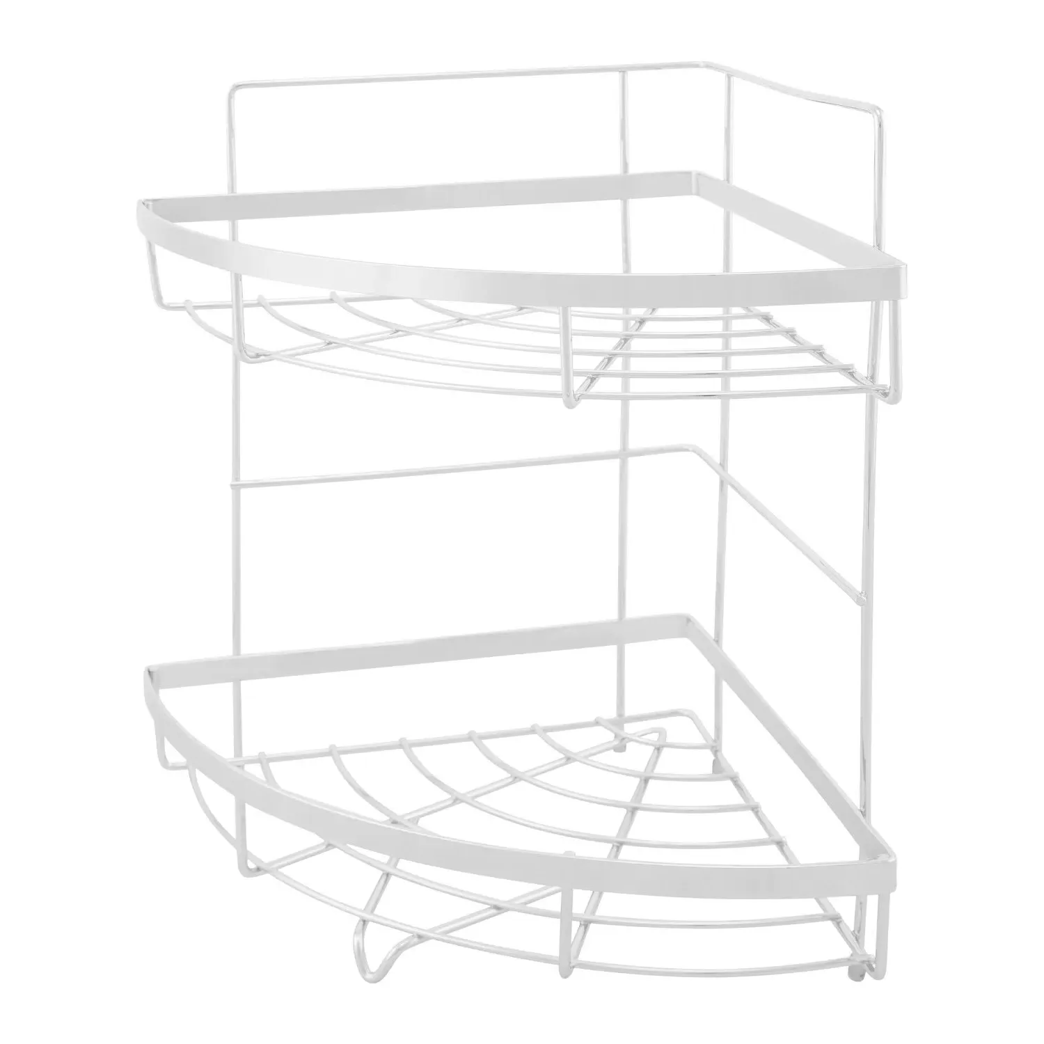 2 Shelf Corner Bathroom Rack - Silver, Chrome image