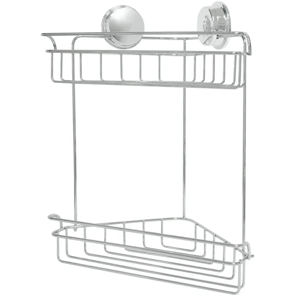 2 Shelf Corner Shower Caddy - Chrome image