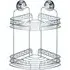 2 Shelf Geo Corner Bathroom Wall Basket - Chrome