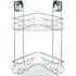 2 Shelf Square Corner Bathroom Wall Basket - Chrome