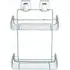 2 Shelf Square Suction Bathroom Rack - Chrome
