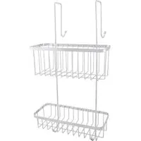 2 Tier Over Door Bathroom Rack - Silver