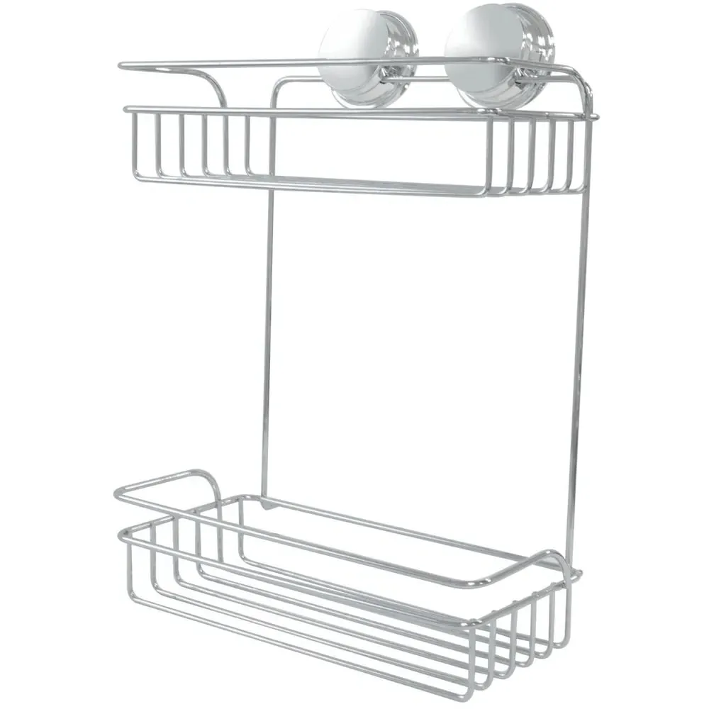 2 Tier Peel and Fix Cosmetic Basket - Chrome