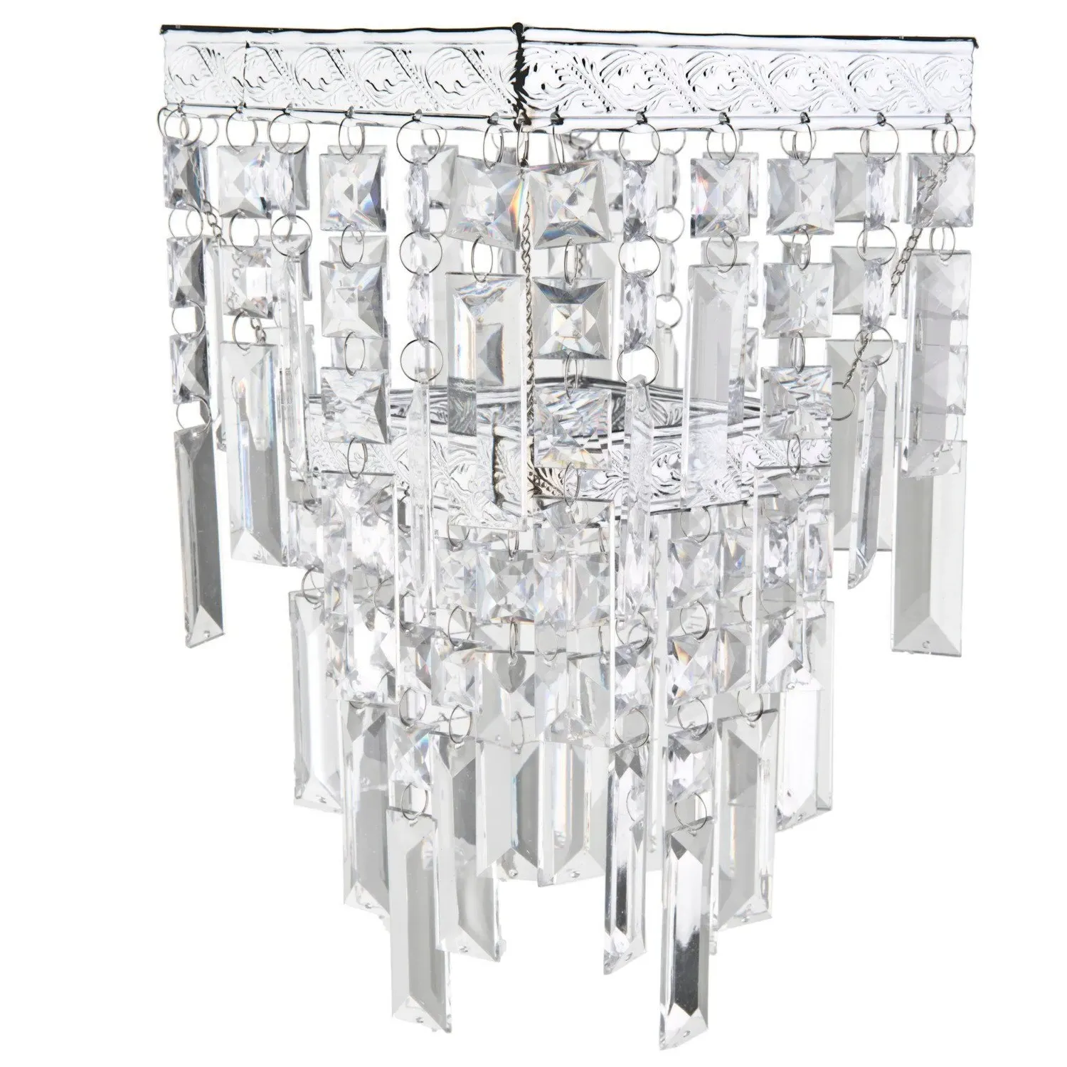 2 Tier Square Pendant Light - Clear image
