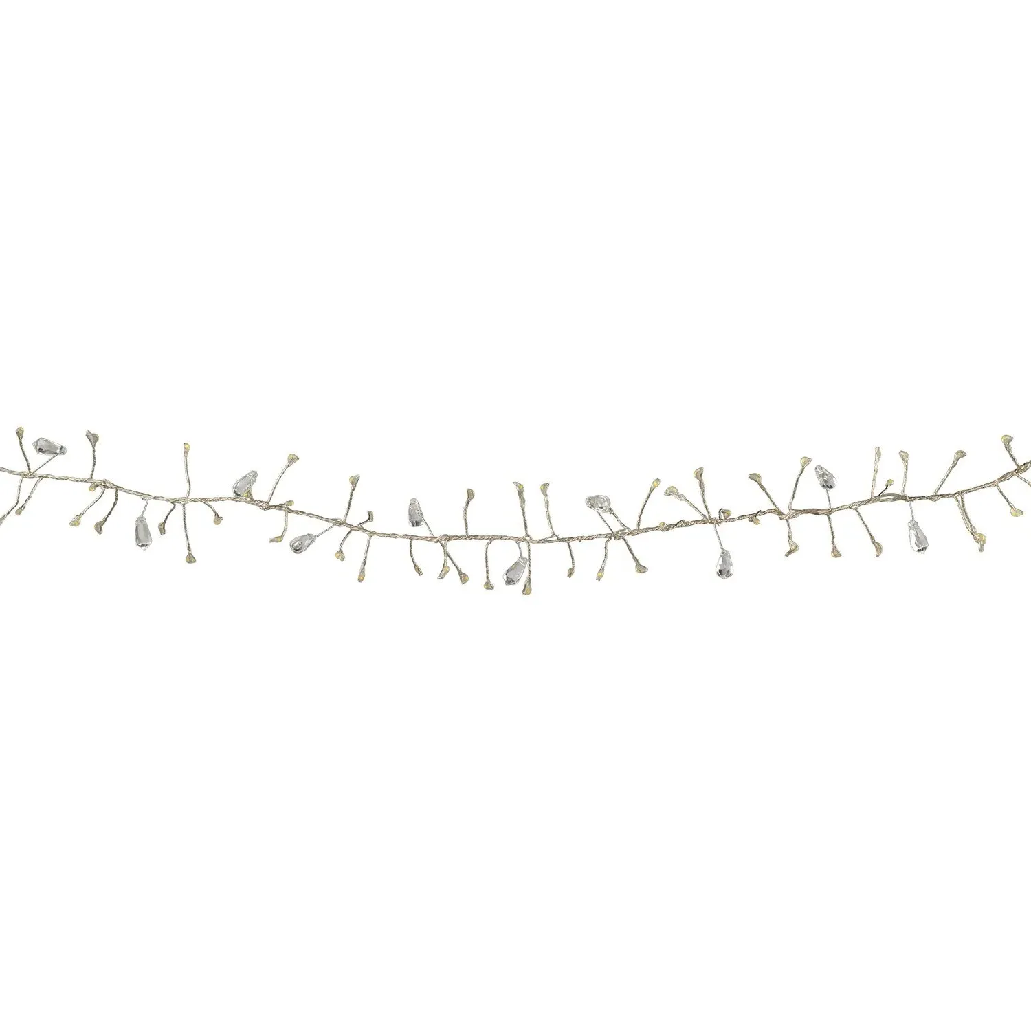 200 LED Jewelled Cluster String Light - Warm White, Silver Wire image