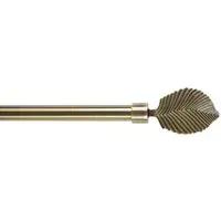 210cm Extendable Palm Leaf Curtain Pole - Antique Brass