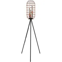 3 Light Tripod Floor Lamp - Copper, Metal