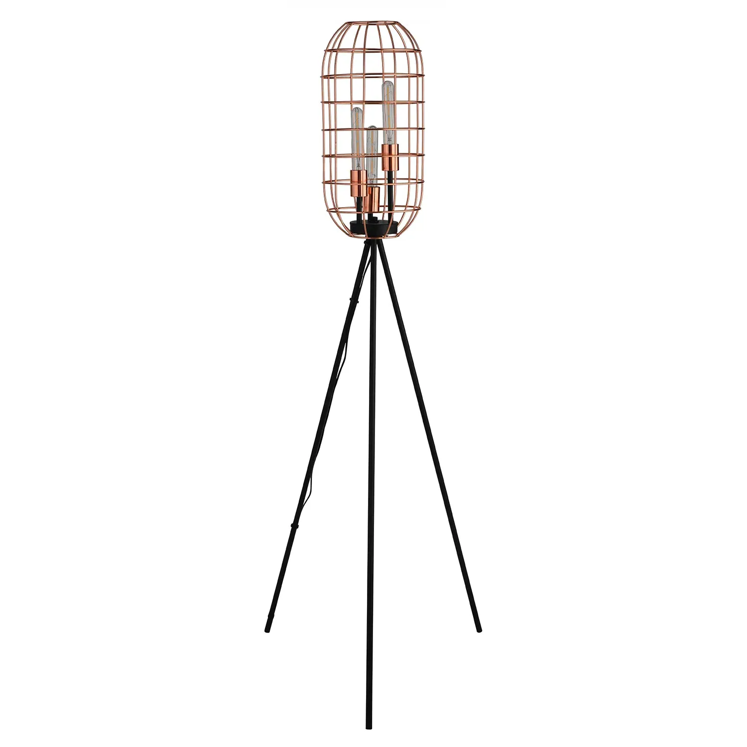 3 Light Tripod Floor Lamp - Copper, Metal image