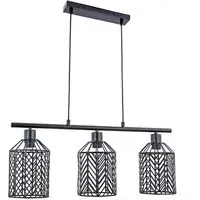 3 Light Weaved Fitting Ceiling Light - Black, Metal
